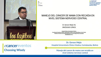 Manejo del cancer de mama con recaida en nivel sistema nervioso central ( Dr. Gerson Mejía - Hospital Universitario Clínico Viedma, Cochabamba, Bolivia )