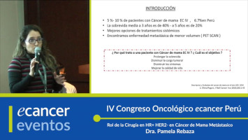 Rol de la Cirugía en HR+ HER2- en Cáncer de Mama Metástasico ( Dra. Pamela Rebaza - Oncosalud  - Auna, Lima, Peru )