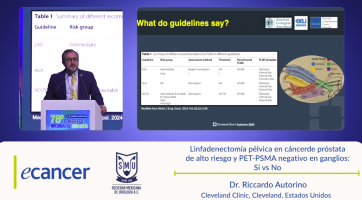 Linfadenectomía pélvica en cáncerde próstata  de alto riesgo y PET-PSMA negativo en ganglios: Sí ( Dr. Riccardo Autorino - Cleveland Clinic, Cleveland, Estados Unidos )